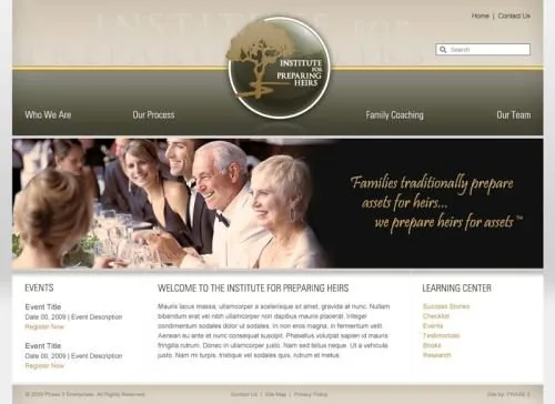 Institute For Preparing Heirs website project