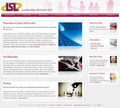 Leadership Services website project