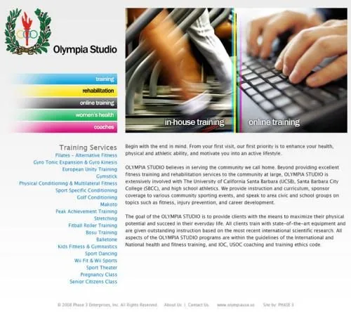 Olympia Studio website project