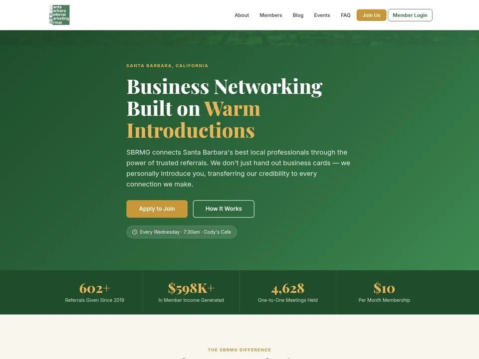 SBRMG website homepage screenshot